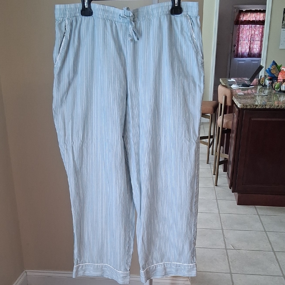 Haven Well Within Womens Striped Blue And White Pajama Pants Size XL